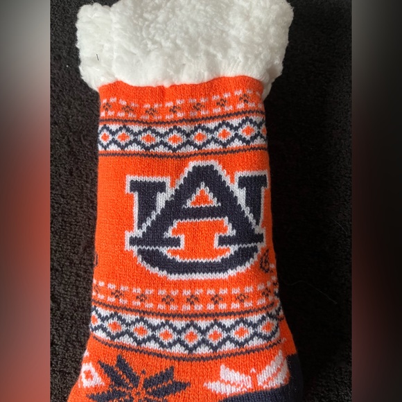 Unisex Auburn University Footy Slippers by FOCO. Fits Women 6-10 & Men 5-9 - Picture 3 of 7